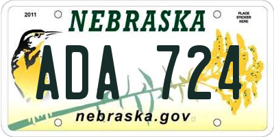 NE license plate ADA724