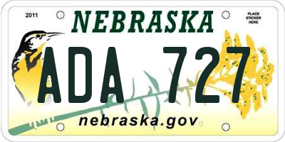 NE license plate ADA727