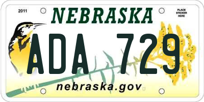 NE license plate ADA729