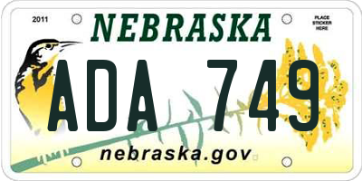 NE license plate ADA749