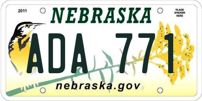 NE license plate ADA771