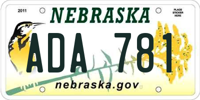 NE license plate ADA781