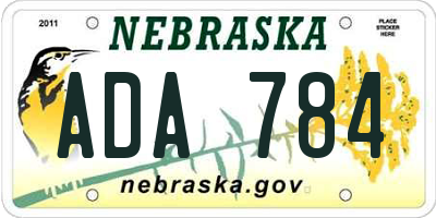 NE license plate ADA784