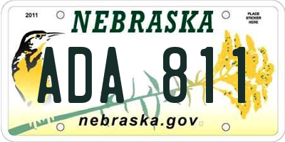 NE license plate ADA811