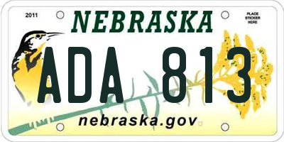NE license plate ADA813