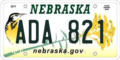 NE license plate ADA821