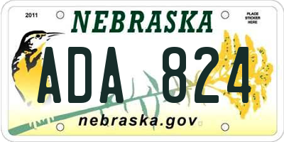 NE license plate ADA824