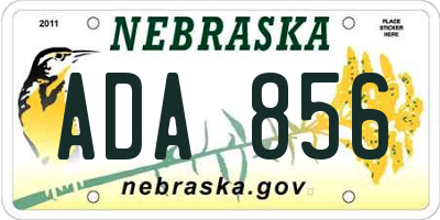 NE license plate ADA856