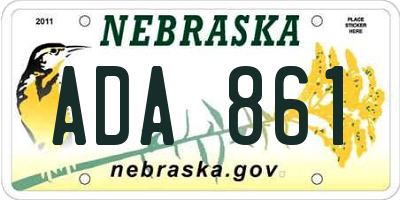 NE license plate ADA861
