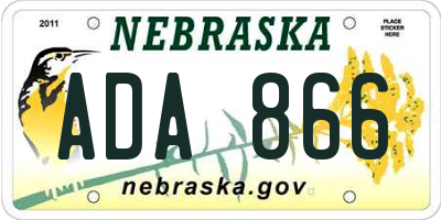 NE license plate ADA866