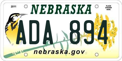 NE license plate ADA894