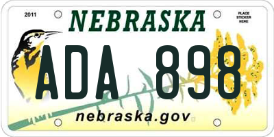 NE license plate ADA898