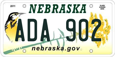 NE license plate ADA902