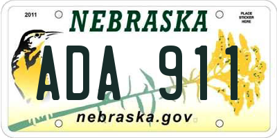 NE license plate ADA911