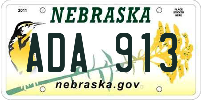 NE license plate ADA913