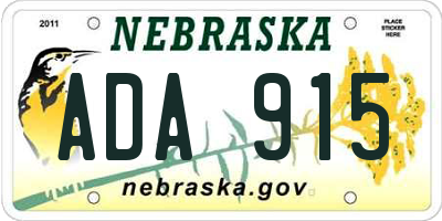 NE license plate ADA915