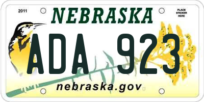 NE license plate ADA923