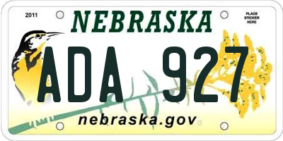 NE license plate ADA927