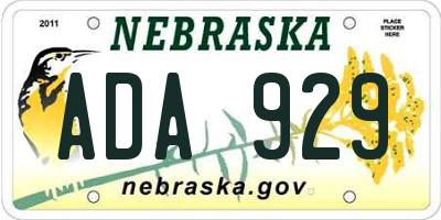 NE license plate ADA929