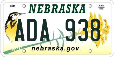 NE license plate ADA938