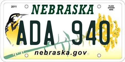 NE license plate ADA940