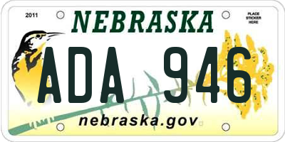 NE license plate ADA946