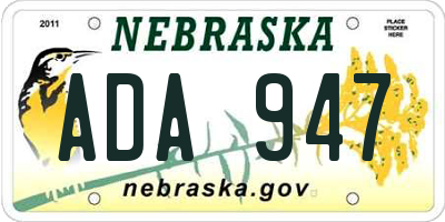 NE license plate ADA947