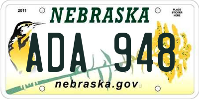 NE license plate ADA948