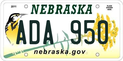 NE license plate ADA950