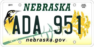 NE license plate ADA951