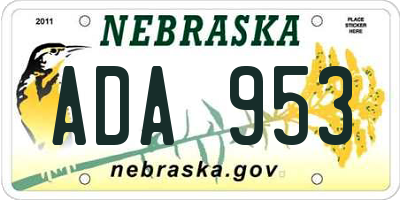 NE license plate ADA953