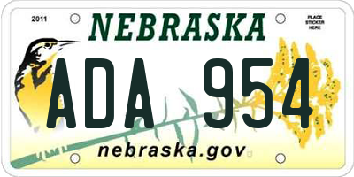 NE license plate ADA954
