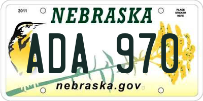 NE license plate ADA970