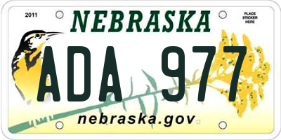 NE license plate ADA977