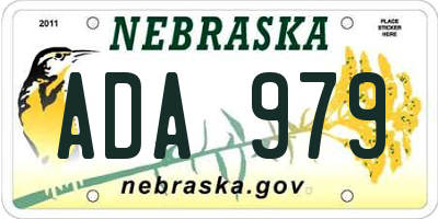 NE license plate ADA979