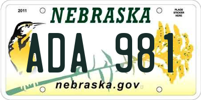 NE license plate ADA981