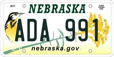 NE license plate ADA991