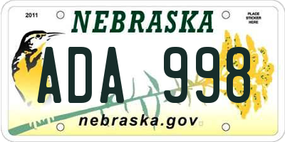 NE license plate ADA998