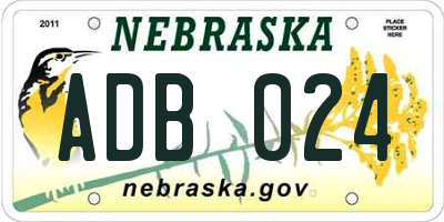 NE license plate ADB024