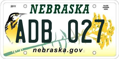 NE license plate ADB027