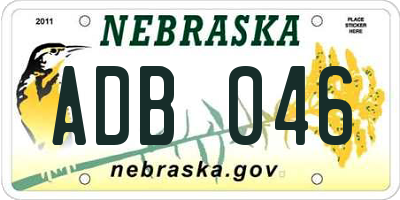 NE license plate ADB046