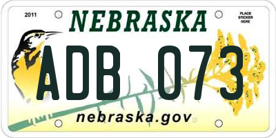 NE license plate ADB073