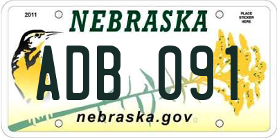 NE license plate ADB091