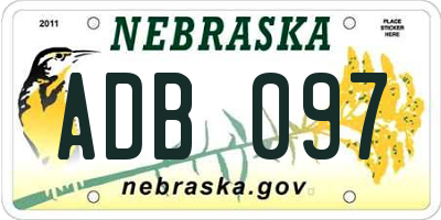 NE license plate ADB097