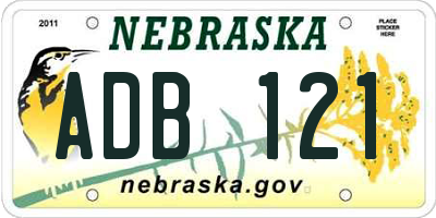 NE license plate ADB121