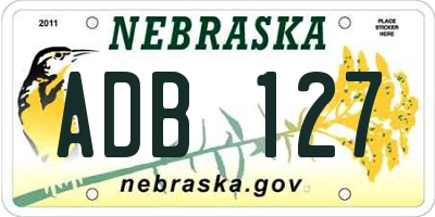 NE license plate ADB127