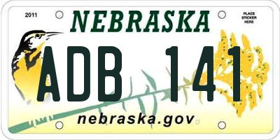 NE license plate ADB141