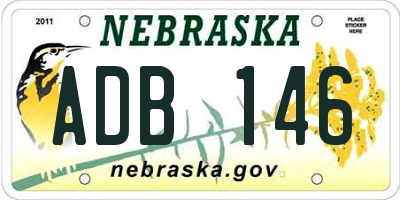 NE license plate ADB146