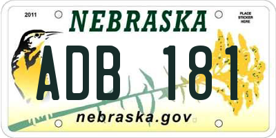 NE license plate ADB181