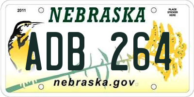 NE license plate ADB264